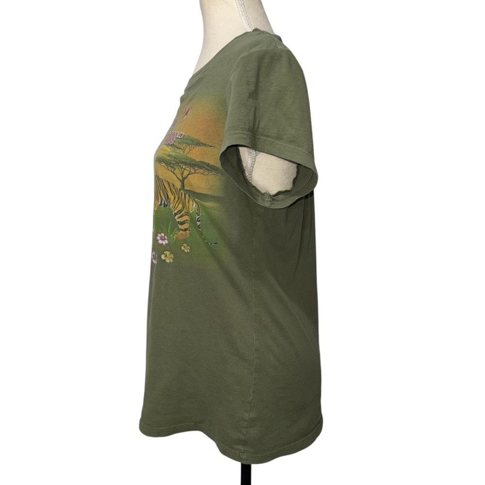 Disney Olive Green Animal Kingdom Winnie the Pooh Graphic Tee Short Cotton XXL - Picture 3 of 8